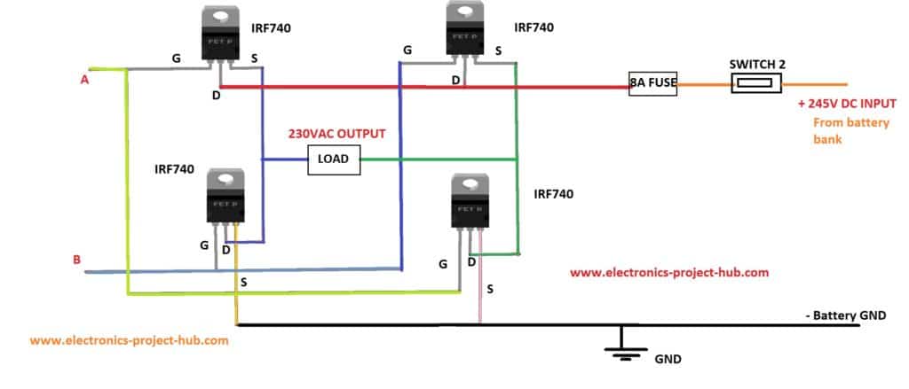 Simple Transformer less Inverter  Circuit 1000 Watt DIY 