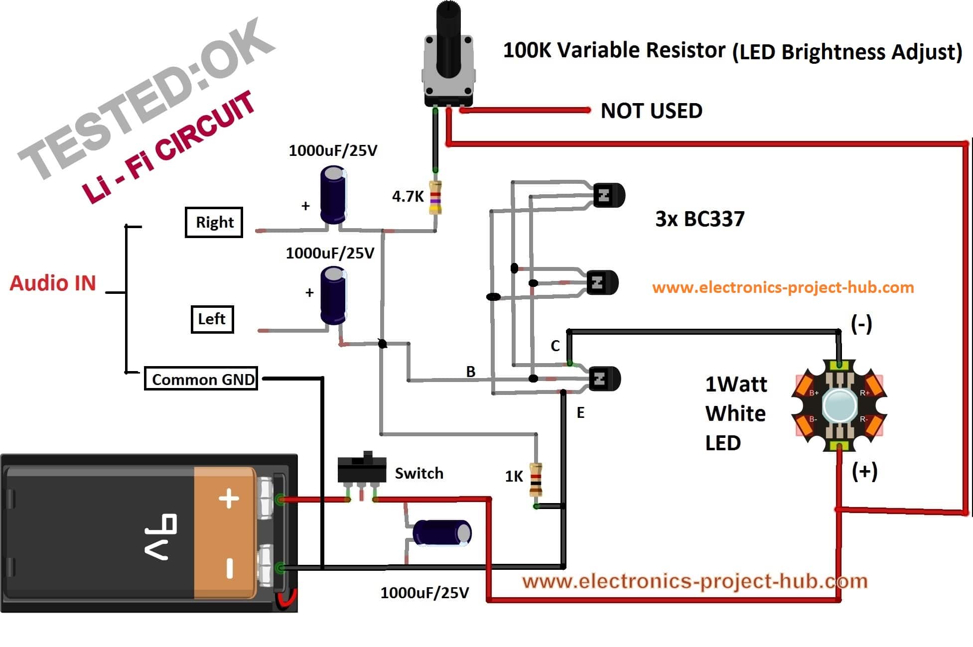 Simple Li-Fi Circuit Using Transistor – DIY Electronics Projects
