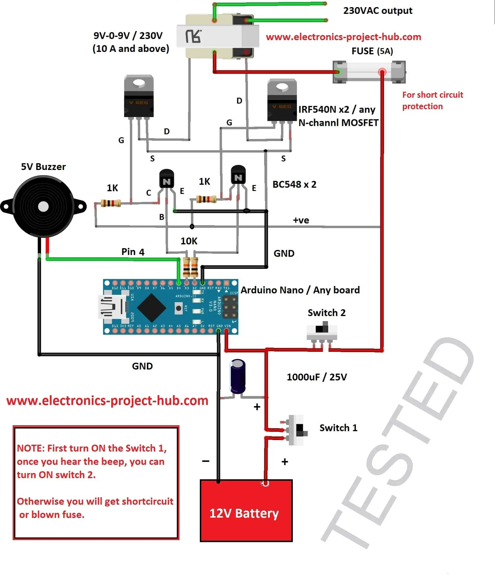 Simple Arduino Inverter Circuit Using