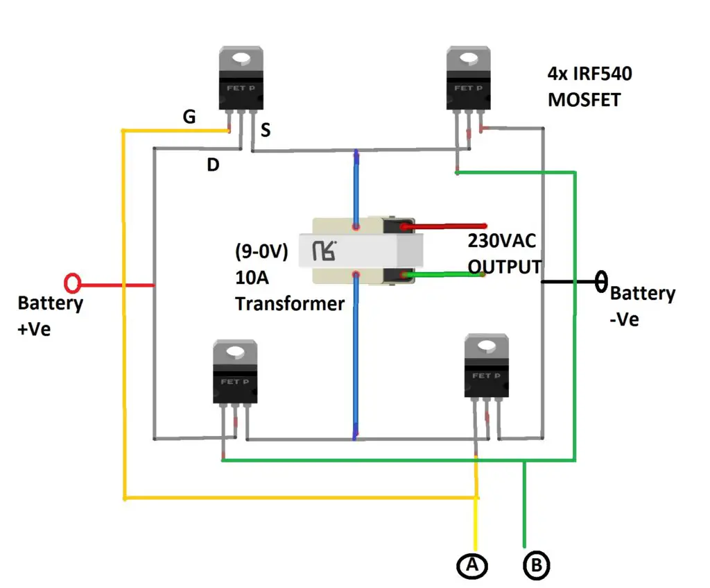 IC 555 Inverter Circuit Diagram – DIY Electronics Circuit Projects