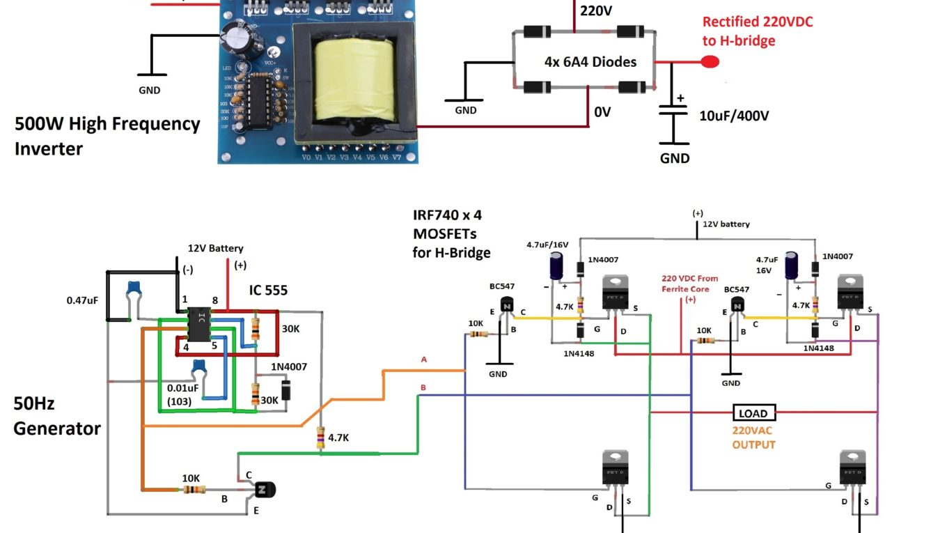 Ferrite Core Inverter Circuit Diagram