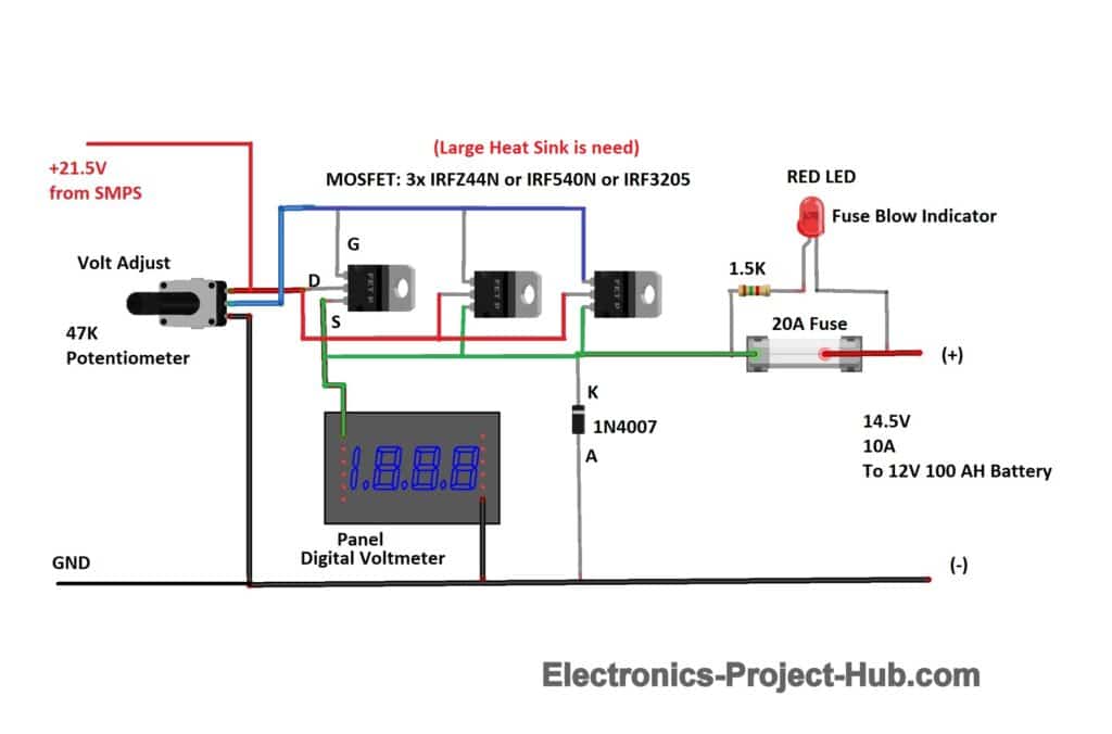 12V 100Ah Battery Charging Circuit