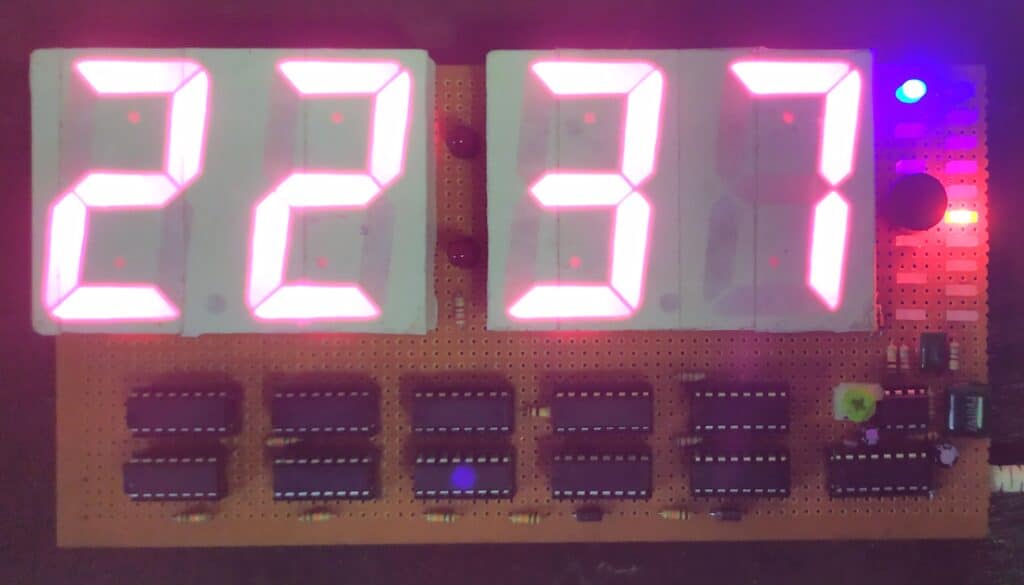 24 hour clock using IC 555 and IC 4026