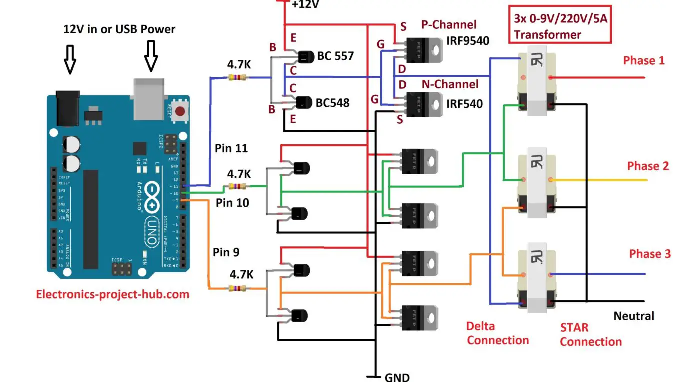 Three Phase Inverter Circuit Diagram - DIY Electronics ...